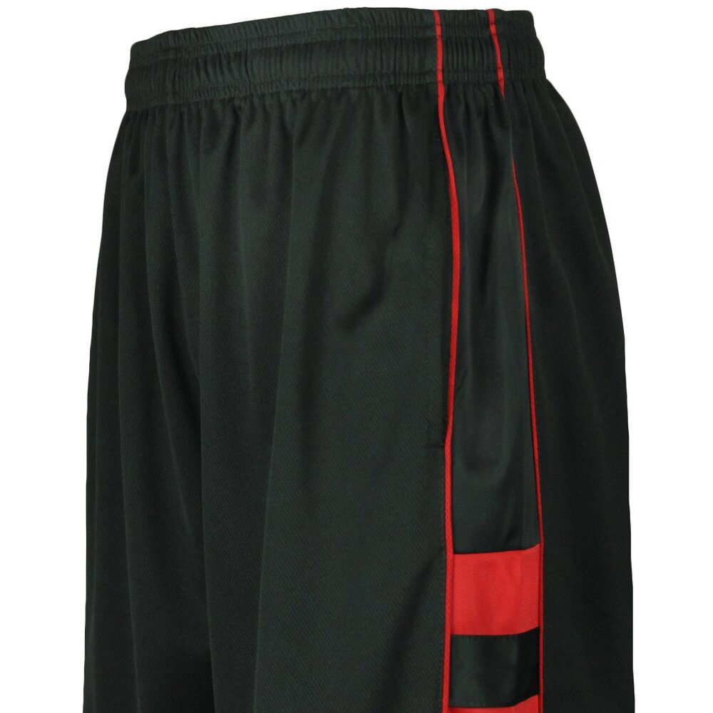 Men's Black Athletic Shorts with Red Trim